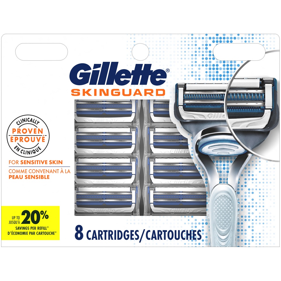 slide 1 of 7, Gillette SkinGuard Men's Razor Blade Refills - 8ct, 8 ct
