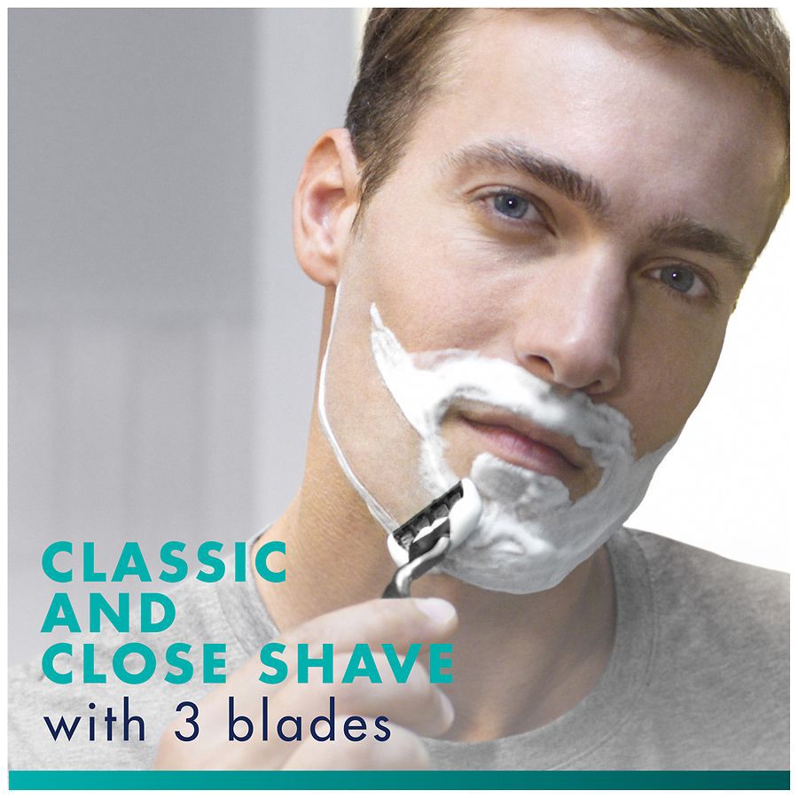 slide 5 of 5, Gillette Mach3 Razor Blade Refills, 12ct Razor Cartridges, Razor Refills for Men With Lubrication Strip, 3-Blade Razor Blades for Close Shave, 12 ct