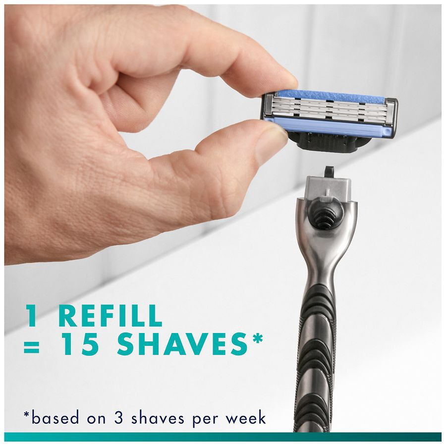 slide 2 of 5, Gillette Mach3 Razor Blade Refills, 12ct Razor Cartridges, Razor Refills for Men With Lubrication Strip, 3-Blade Razor Blades for Close Shave, 12 ct