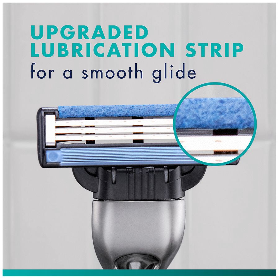 slide 3 of 5, Gillette Mach3 Razor Blade Refills, 12ct Razor Cartridges, Razor Refills for Men With Lubrication Strip, 3-Blade Razor Blades for Close Shave, 12 ct