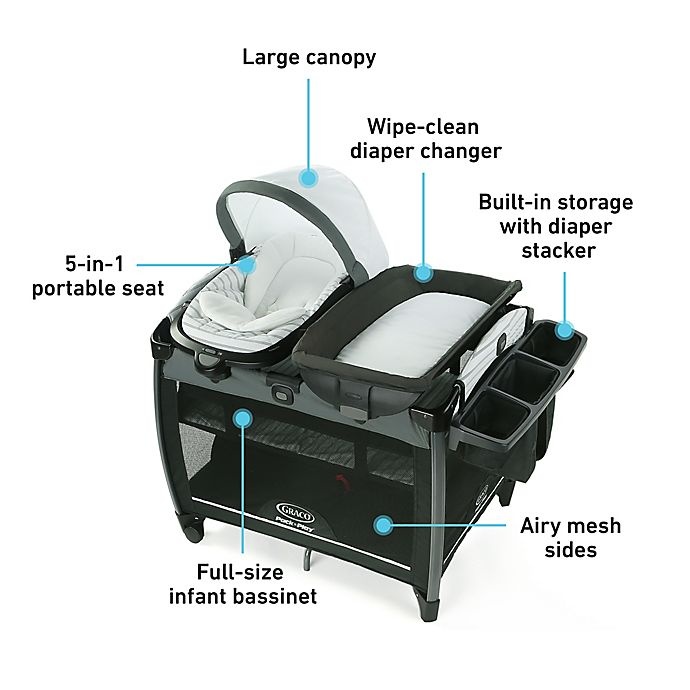 slide 6 of 6, Graco Pack'n Play Rock'n Grow Playard - Hamilton, 1 ct