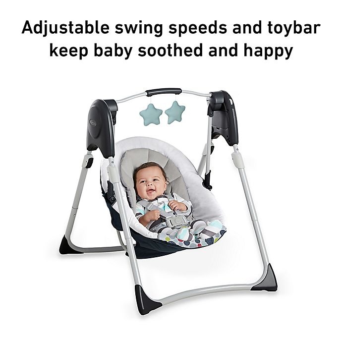 slide 5 of 6, Graco Slim Spaces Compact Baby Swing - Etcher, 1 ct