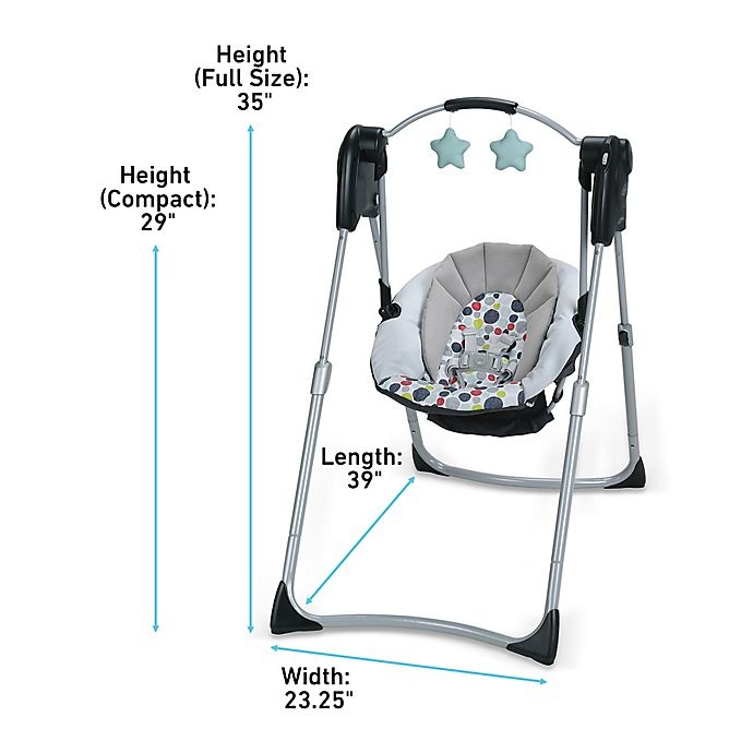 slide 6 of 6, Graco Slim Spaces Compact Baby Swing - Etcher, 1 ct