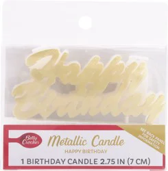 Betty Crocker Metallic Candle Happy Birthday