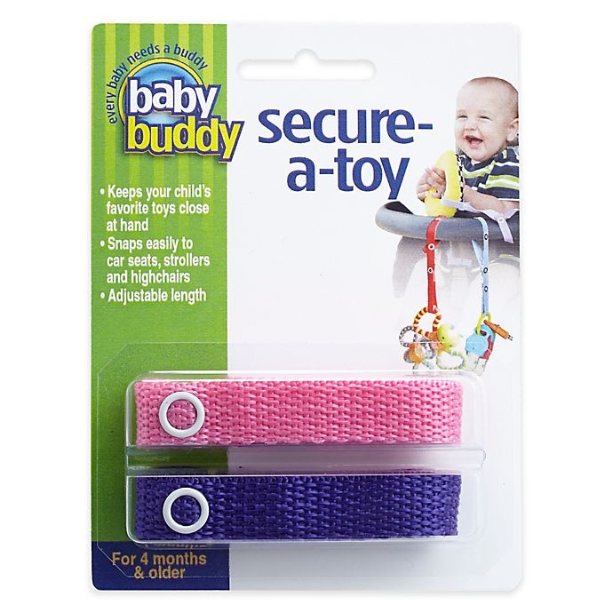 slide 1 of 2, Baby Buddy Secure-A-Toy - Pink/Purple, 2 ct