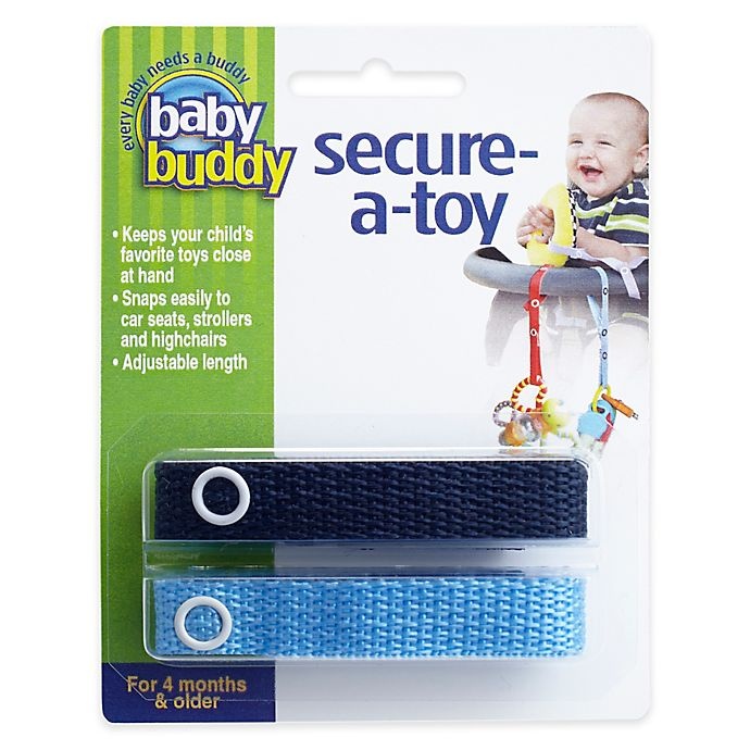 slide 1 of 2, Baby Buddy Secure-A-Toy - Navy Blue, 2 ct