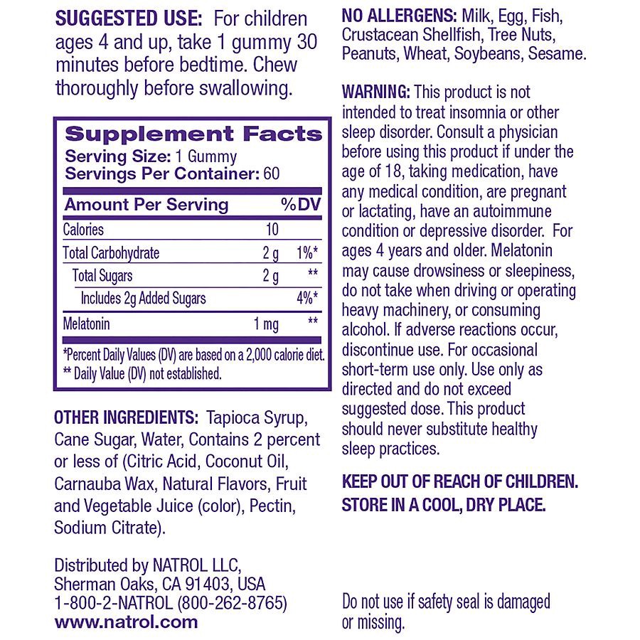 slide 2 of 2, Natrol Kids Raspberry Flavor 1 mg Melatonin 60 Gummies, 60 ct