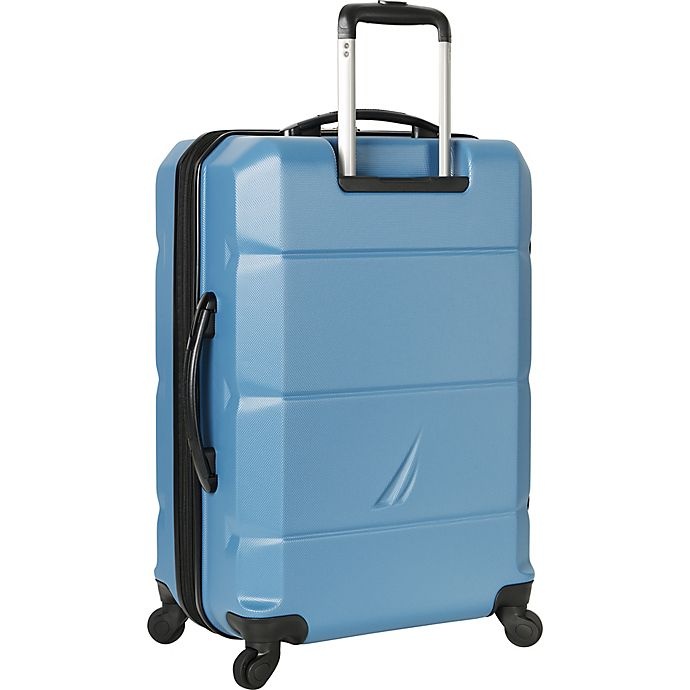 slide 2 of 8, Nautica Marine Hardside Spinner Checked Luggage - Blue Stern, 28 in