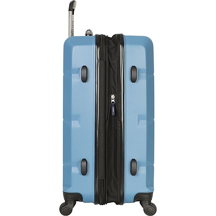 slide 4 of 8, Nautica Marine Hardside Spinner Checked Luggage - Blue Stern, 28 in