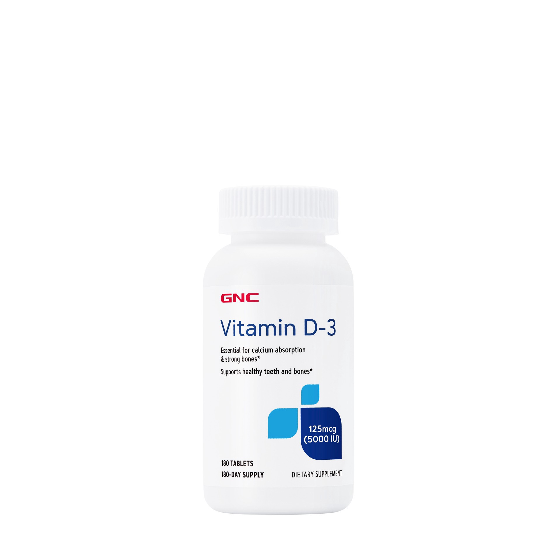 slide 1 of 2, GNC Vitamin D-3 Tablets, 5000IU, 180 ct