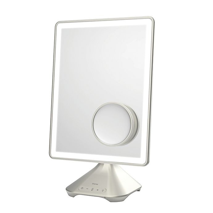 slide 2 of 3, iHome Pro Rechargeable Vanity Speaker Mirror - Silver/Nickel, 1 ct