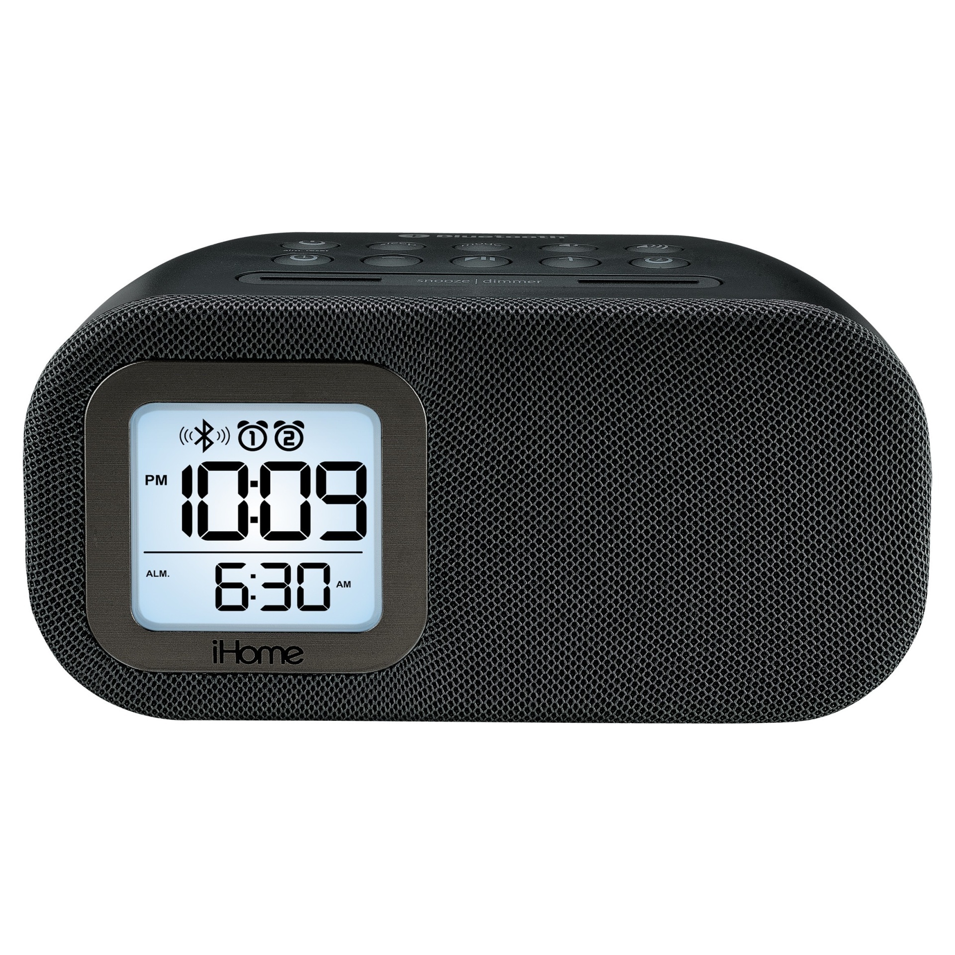 slide 1 of 1, iHome Bluetooth Bedside Dual Alarm Clock - Black, 1 ct