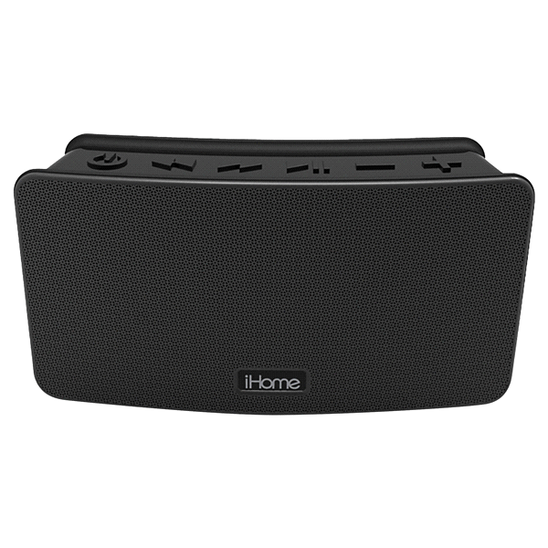 slide 1 of 1, iHome Portable Waterproof Stereo Bluetooth Curved Speaker With Speakerphone - Black, 6.46 in x 2.13 in x 3.22 in