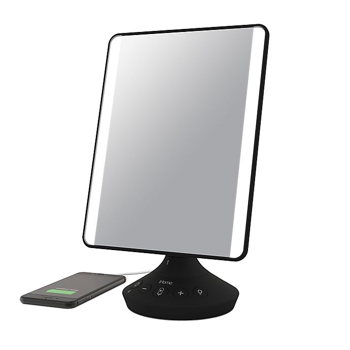 slide 2 of 7, iHome Beauty Flat Mirror with Bluetooth Audio - Black, 1 ct
