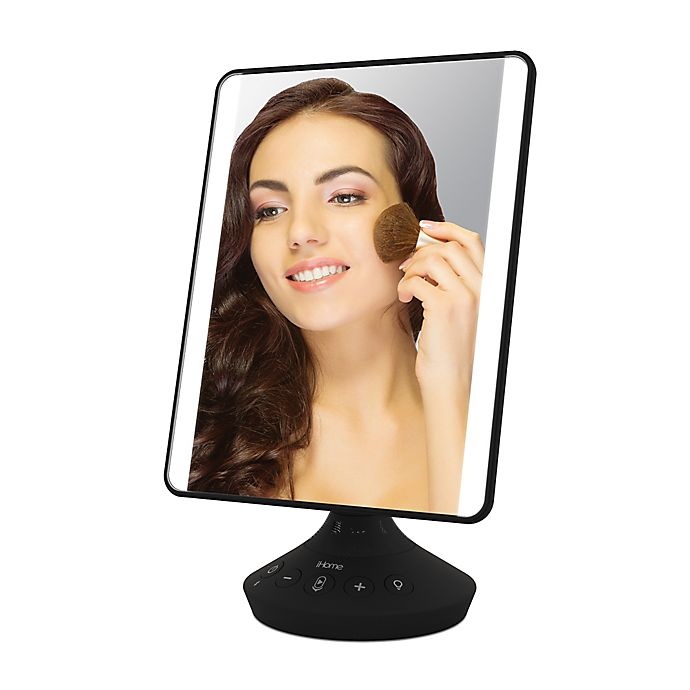 slide 3 of 7, iHome Beauty Flat Mirror with Bluetooth Audio - Black, 1 ct
