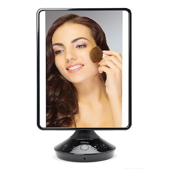 slide 4 of 7, iHome Beauty Flat Mirror with Bluetooth Audio - Black, 1 ct