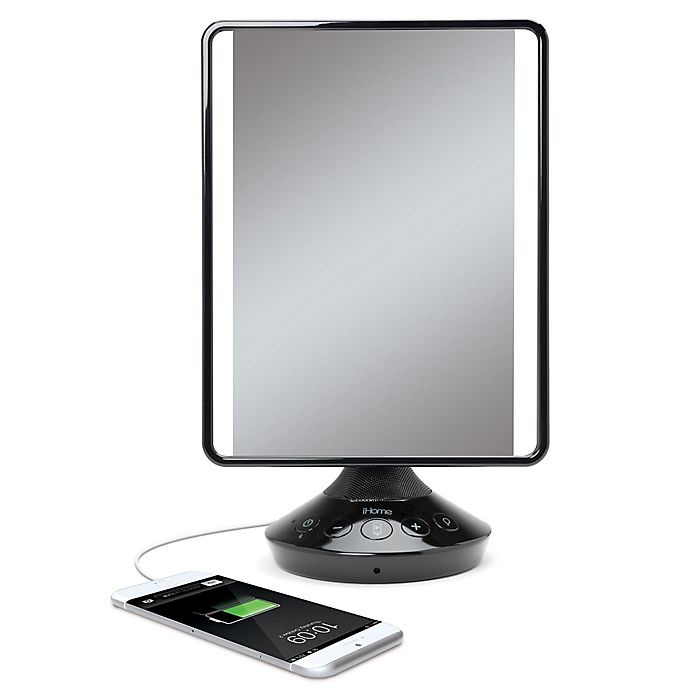 slide 7 of 7, iHome Beauty Flat Mirror with Bluetooth Audio - Black, 1 ct