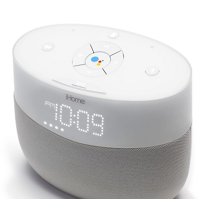 slide 3 of 3, iHome Google Assistant Voice Activated Speaker - White, 1 ct