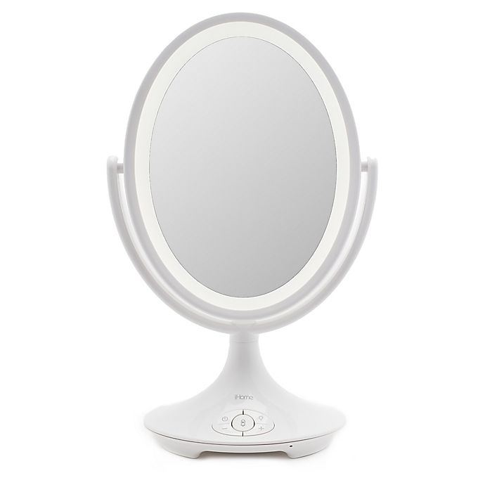 slide 1 of 6, iHome Bluetooth Double-Sided Vanity Mirror - White, 1 ct