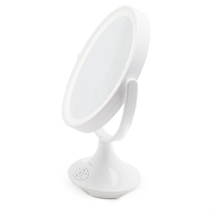 slide 3 of 6, iHome Bluetooth Double-Sided Vanity Mirror - White, 1 ct