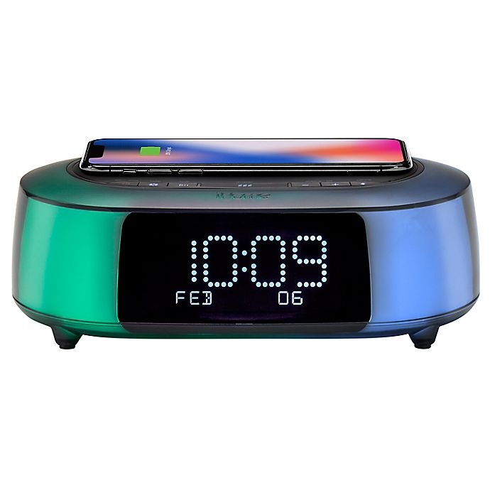 slide 1 of 8, iHome TimeBoost Glow Alarm Clock - Black with Qi Wireless Charging and USB Port, 1 ct