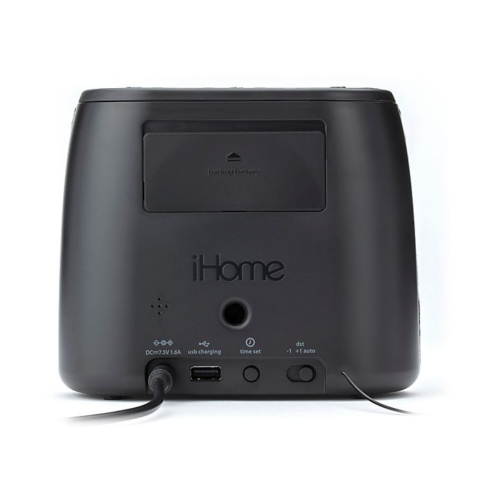 slide 7 of 8, iHome Bluetooth Dual Alarm ClockÂ Radio with Speakerphone and USB Port - Black, 1 ct