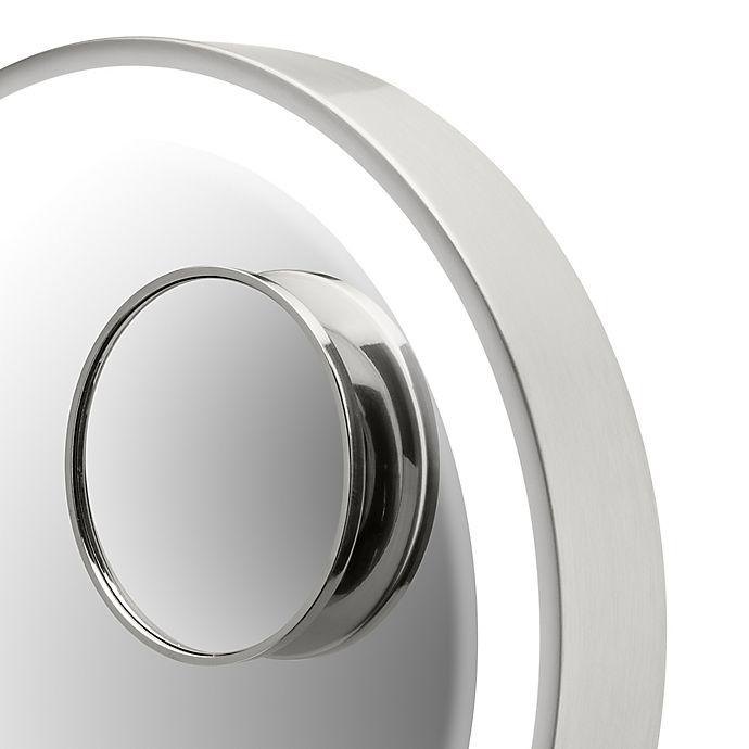 slide 10 of 10, iHome Vanity Mirror with Bluetooth Speaker and USB Port - Silver/Nickel, 9 in