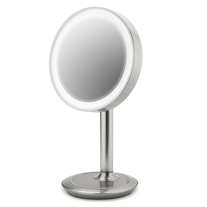 slide 7 of 10, iHome Vanity Mirror with Bluetooth Speaker and USB Port - Silver/Nickel, 9 in