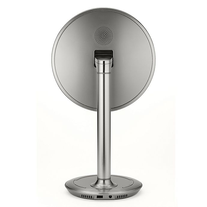 slide 8 of 10, iHome Vanity Mirror with Bluetooth Speaker and USB Port - Silver/Nickel, 9 in