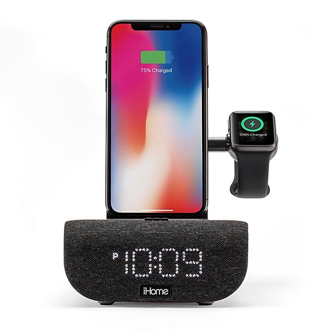 slide 1 of 9, iHome TimeBase Pro+ Bluetooth Alarm Clock with Apple Watch Charging Arm, 1 ct