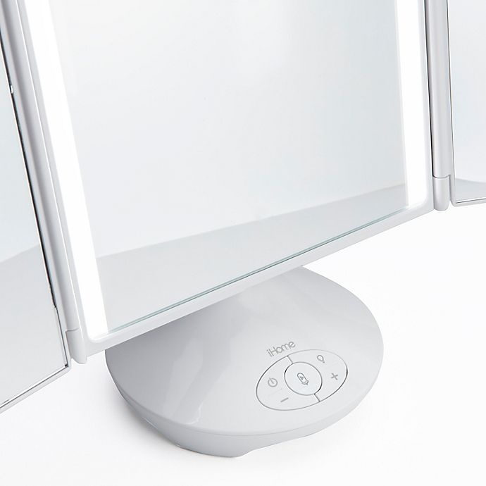 slide 8 of 10, iHome Vanity Speaker Mirror with Bluetooth - White, 1 ct