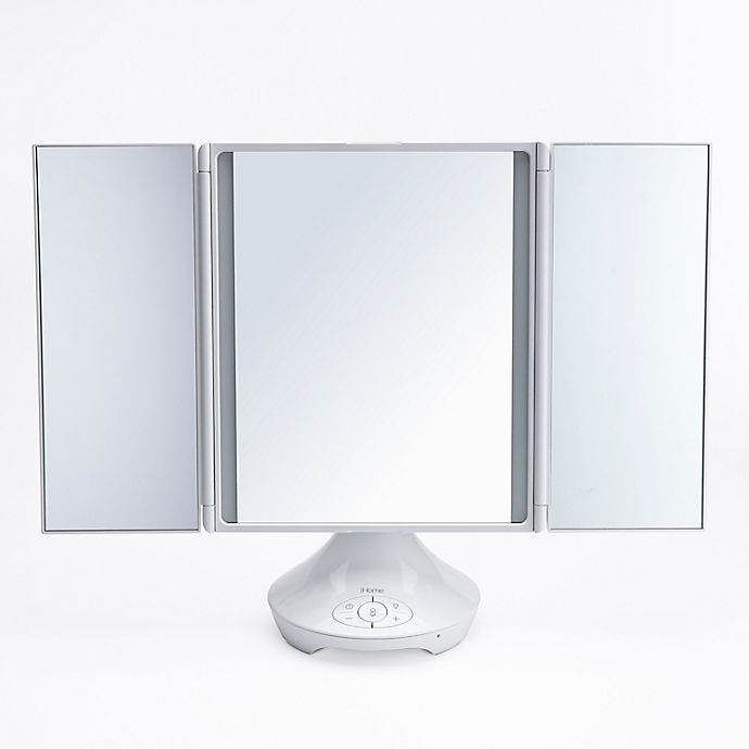 slide 4 of 10, iHome Vanity Speaker Mirror with Bluetooth - White, 1 ct