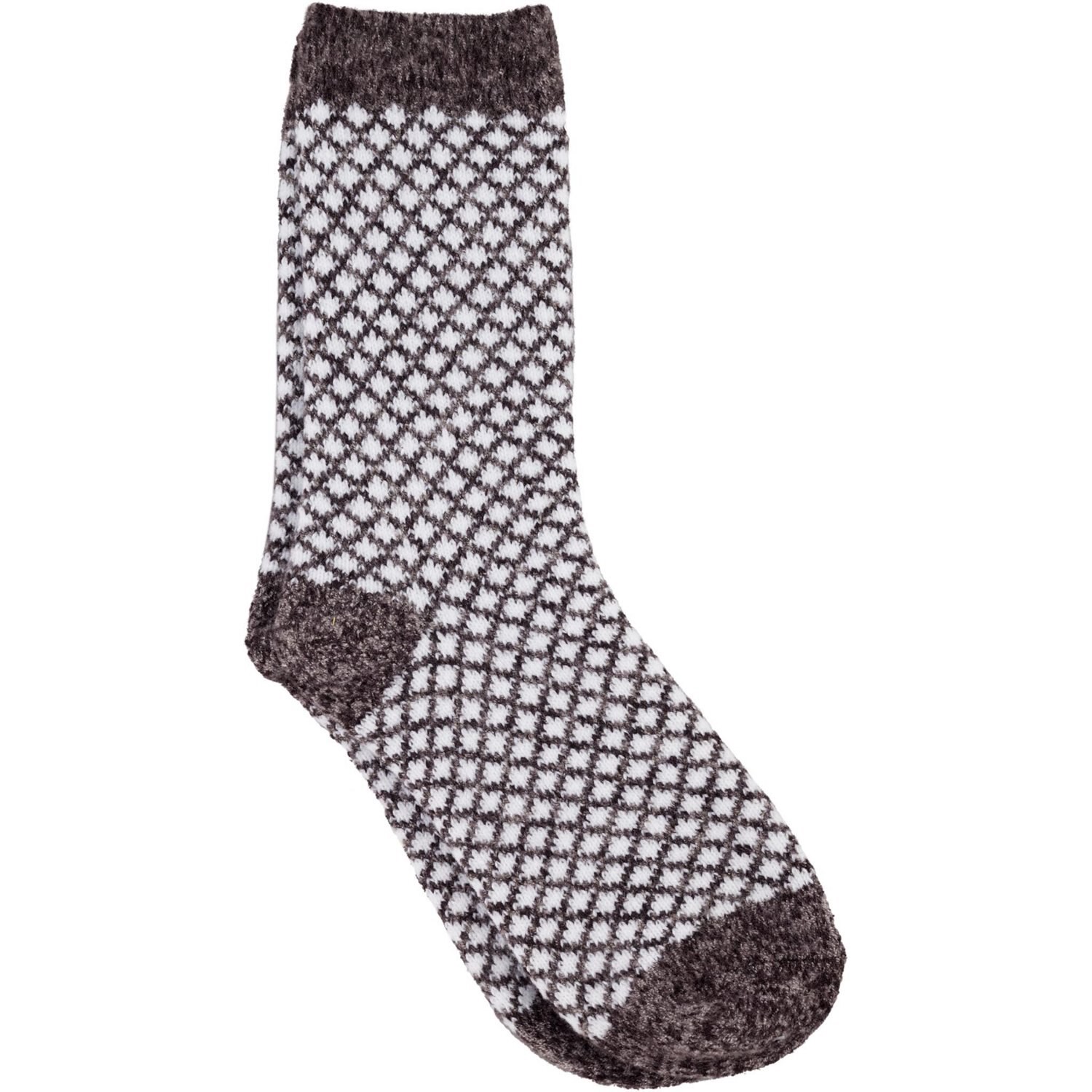 slide 4 of 8, CVS Health Women's Fuzzy Check Crew Socks, Assorted, 1 ct