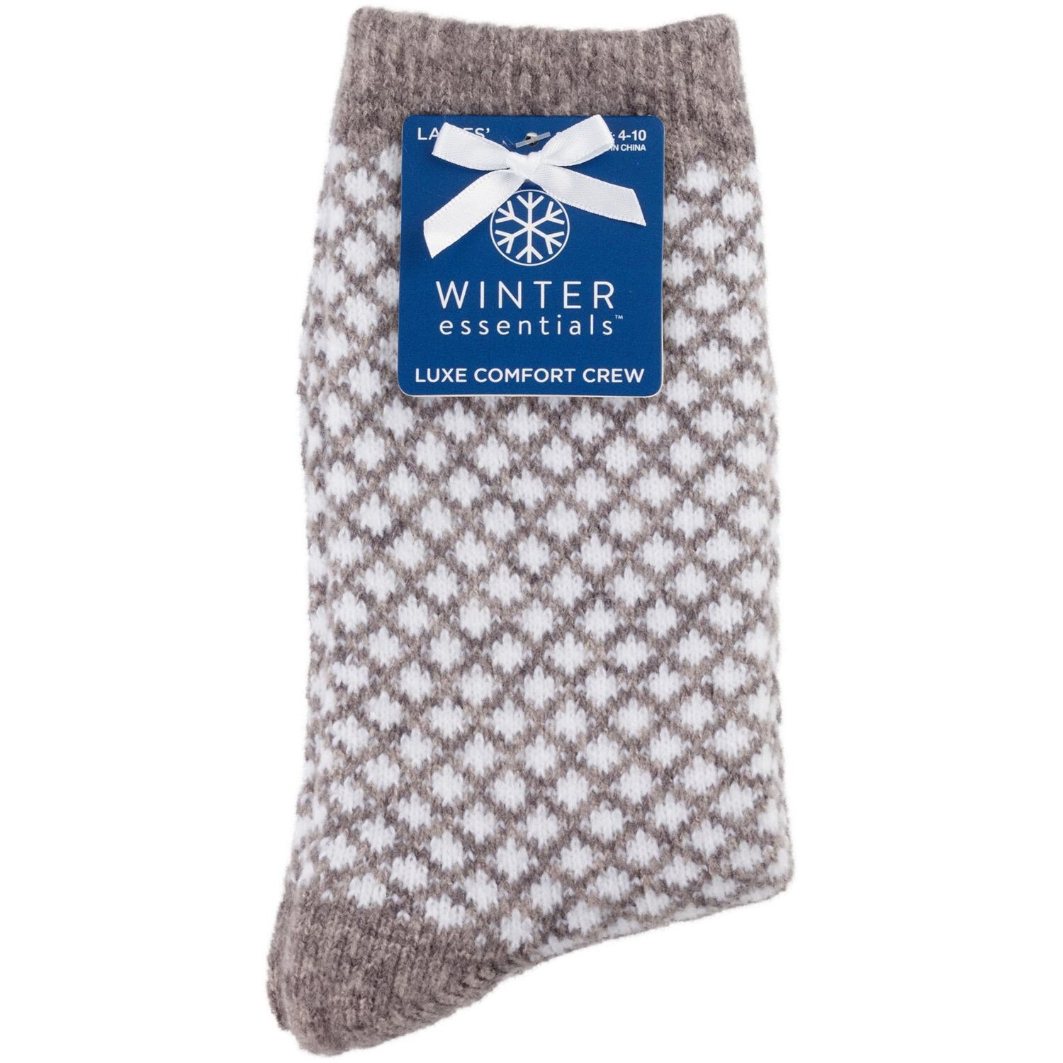 slide 7 of 8, CVS Health Women's Fuzzy Check Crew Socks, Assorted, 1 ct