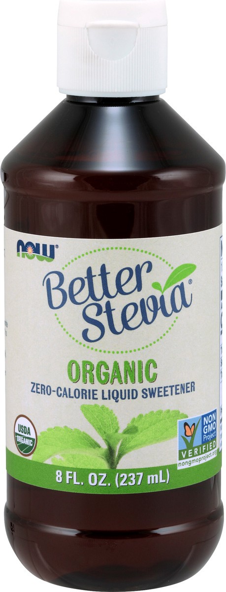 slide 2 of 2, NOW Foods BetterStevia Organic Zero-Calorie Liquid Sweetener, Keto Friendly, Suitable for Diabetics, No Erythritol, 8-Ounce, 8 fl oz