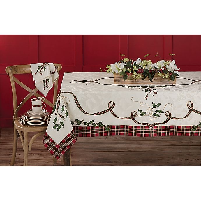 slide 2 of 2, Lenox Holiday Nouveau Melody Oblong Tablecloth, 60 in x 120 in