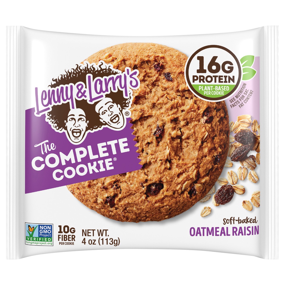 slide 1 of 2, Lenny & Larry's The Complete Cookie, Oatmeal Raisin, 4oz- 12ct, 4 oz