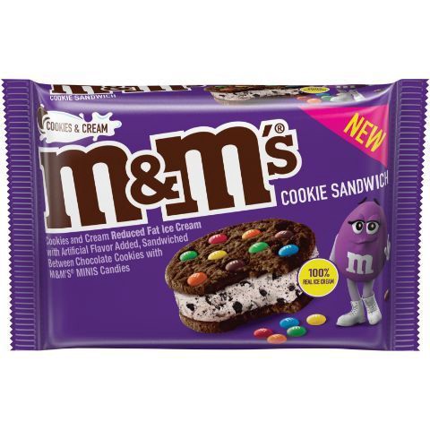 slide 1 of 1, M & M M&M Cookie & Cream Ice Cream Sandwich, 3.50 fl oz