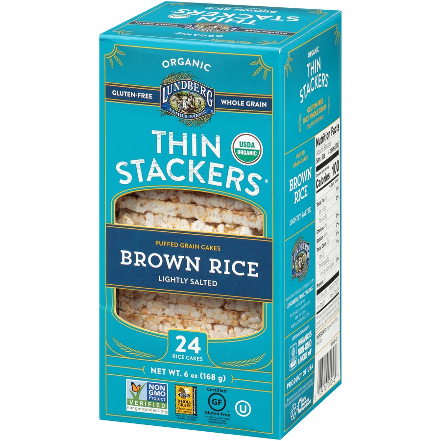 slide 3 of 8, Lundberg Family Farm Thin Stackers Lightly Salted Rice Cake, 5.9 oz