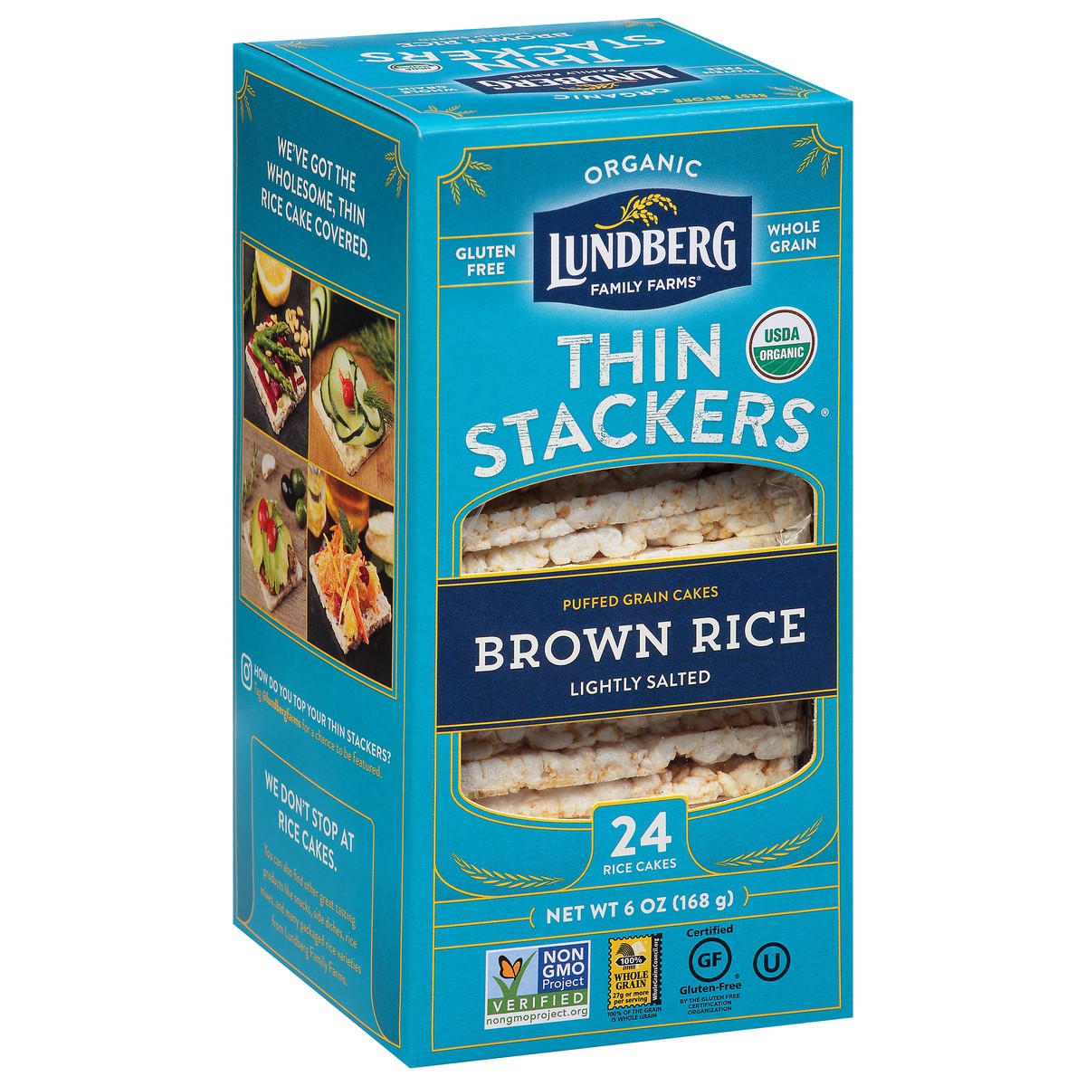 slide 5 of 14, Lundberg Family Farms Lightly Salted Brown Rice Thin Stackers Puffed Grain Cakes, 5.9 oz
