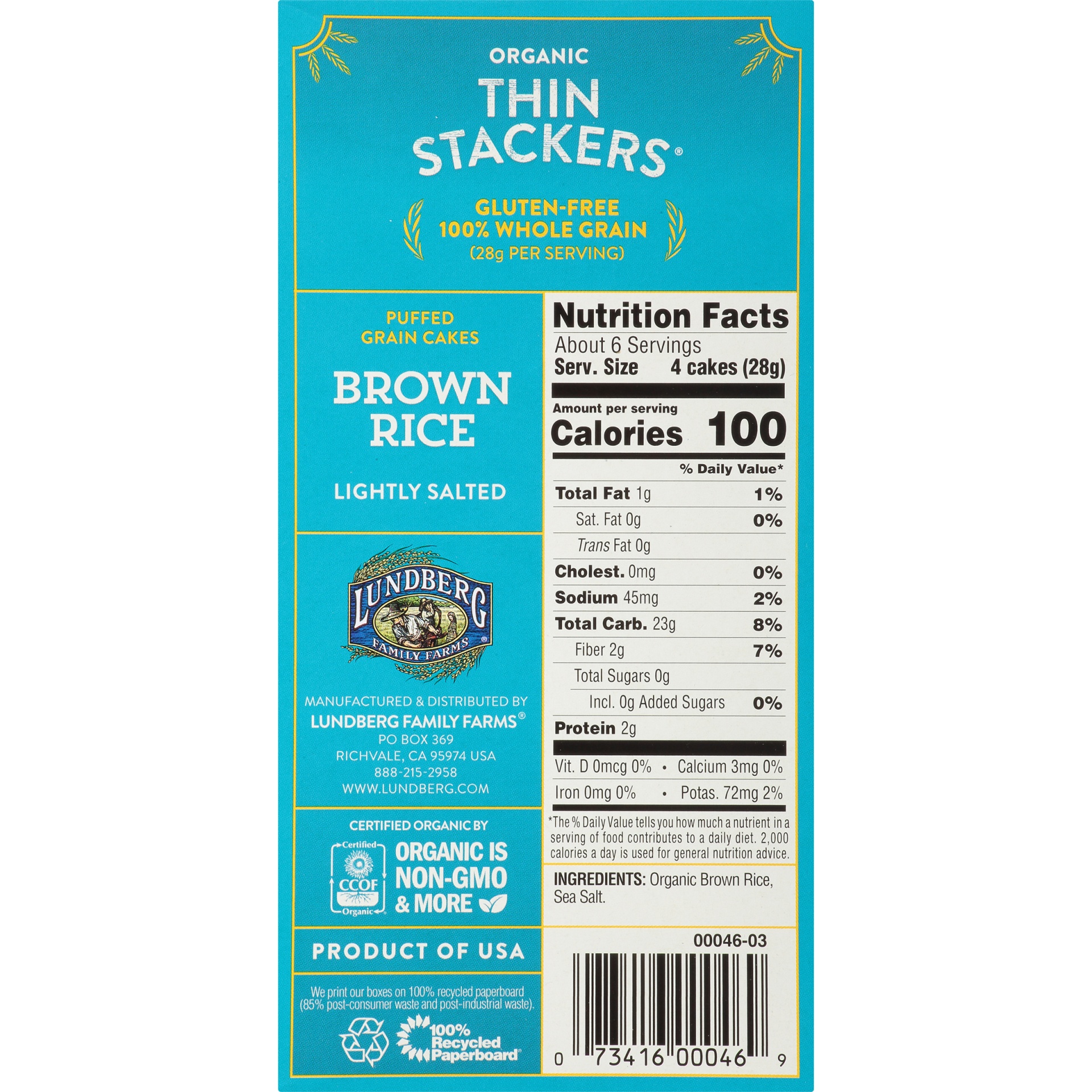 slide 5 of 8, Lundberg Family Farm Thin Stackers Lightly Salted Rice Cake, 5.9 oz