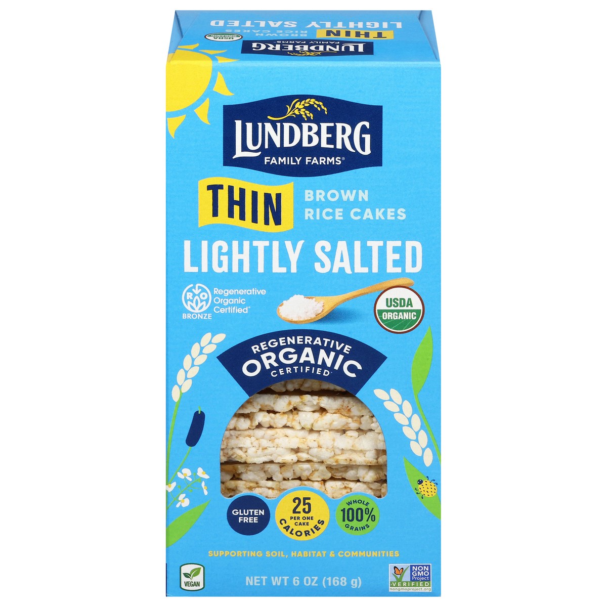 slide 1 of 14, Lundberg Family Farms Organic Thin Lightly Salted Brown Rice Cakes 6 oz, 6 oz