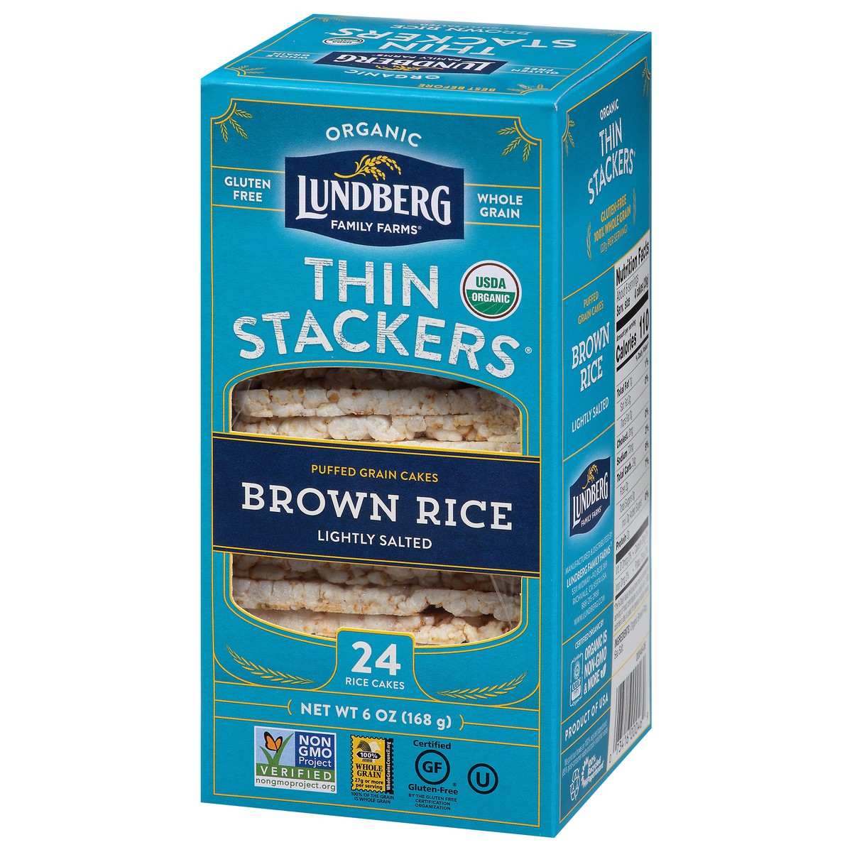 slide 10 of 14, Lundberg Family Farms Lightly Salted Brown Rice Thin Stackers Puffed Grain Cakes, 5.9 oz