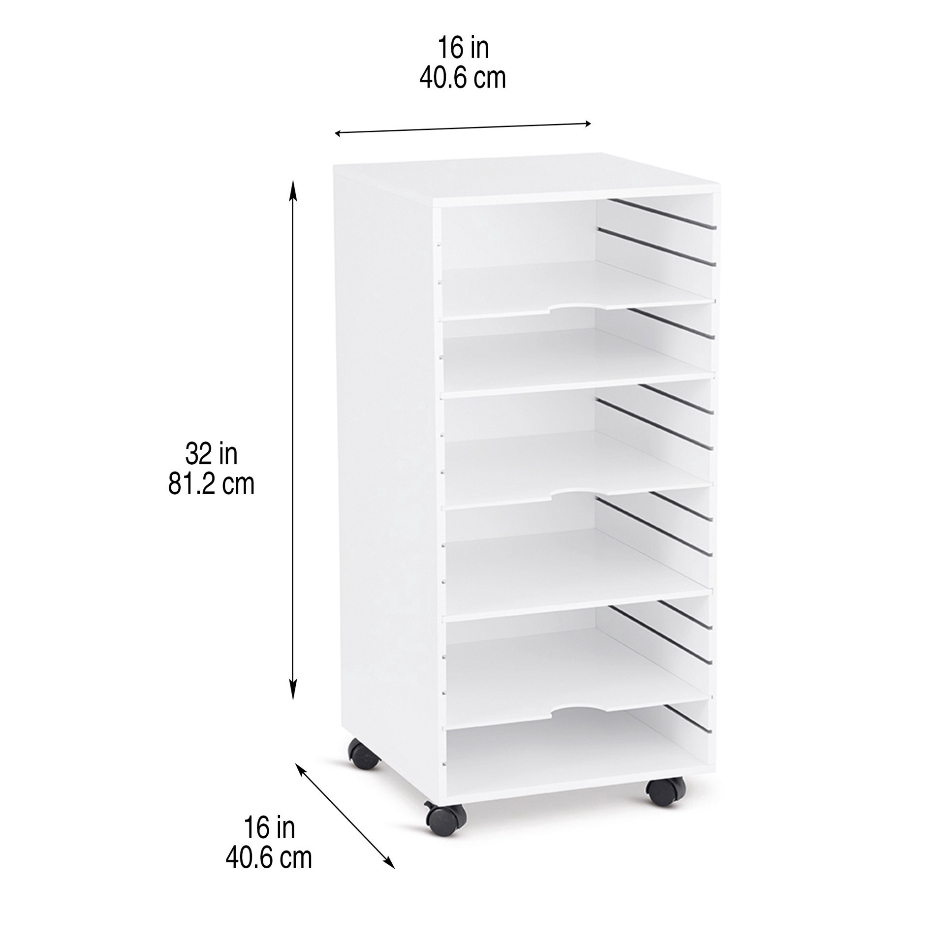 slide 3 of 3, 34" White Modular Mobile Panel Tower By Simply Tidy, 16 in x 16 in x 34 in