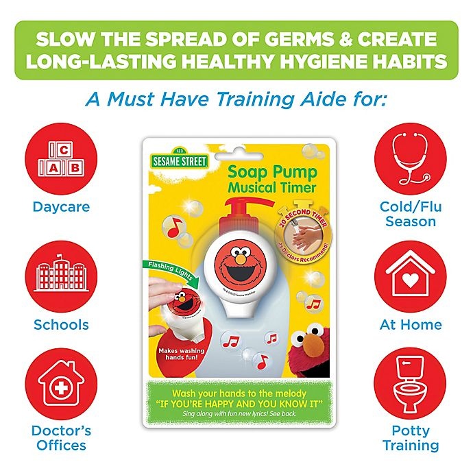 slide 8 of 8, Sesame Street Elmo Soap Pump Musical Timer, 1 ct