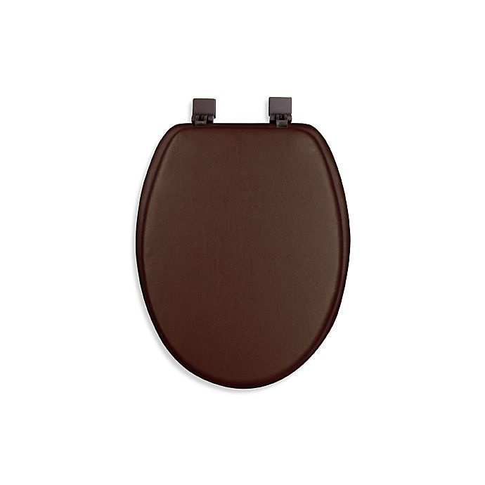 slide 1 of 1, Ginsey Home Solutions Cushioned Elongated Toilet Seat - Chocolate, 1 ct