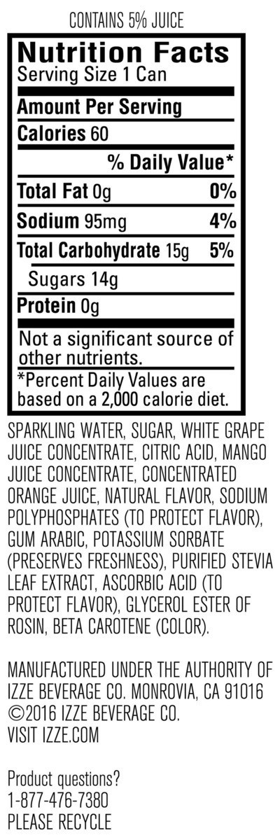 slide 2 of 6, Izze Soda - 12 oz, 12 oz