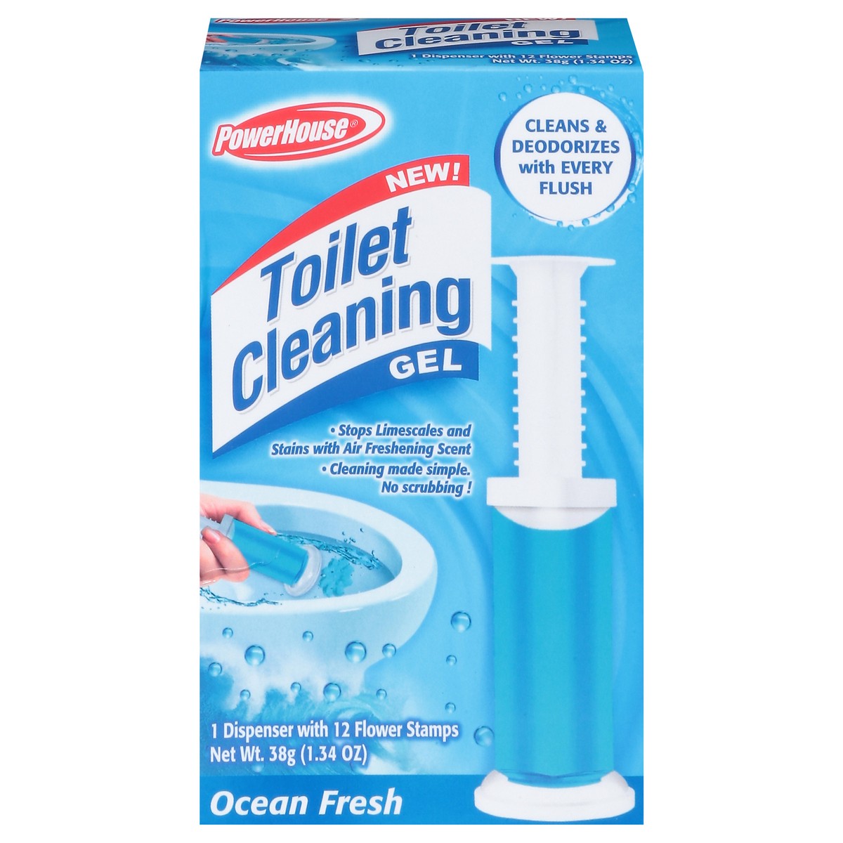 slide 6 of 13, PowerHouse Ocean Fresh Toilet Cleaning Gel 1 ea, 1.34 ct