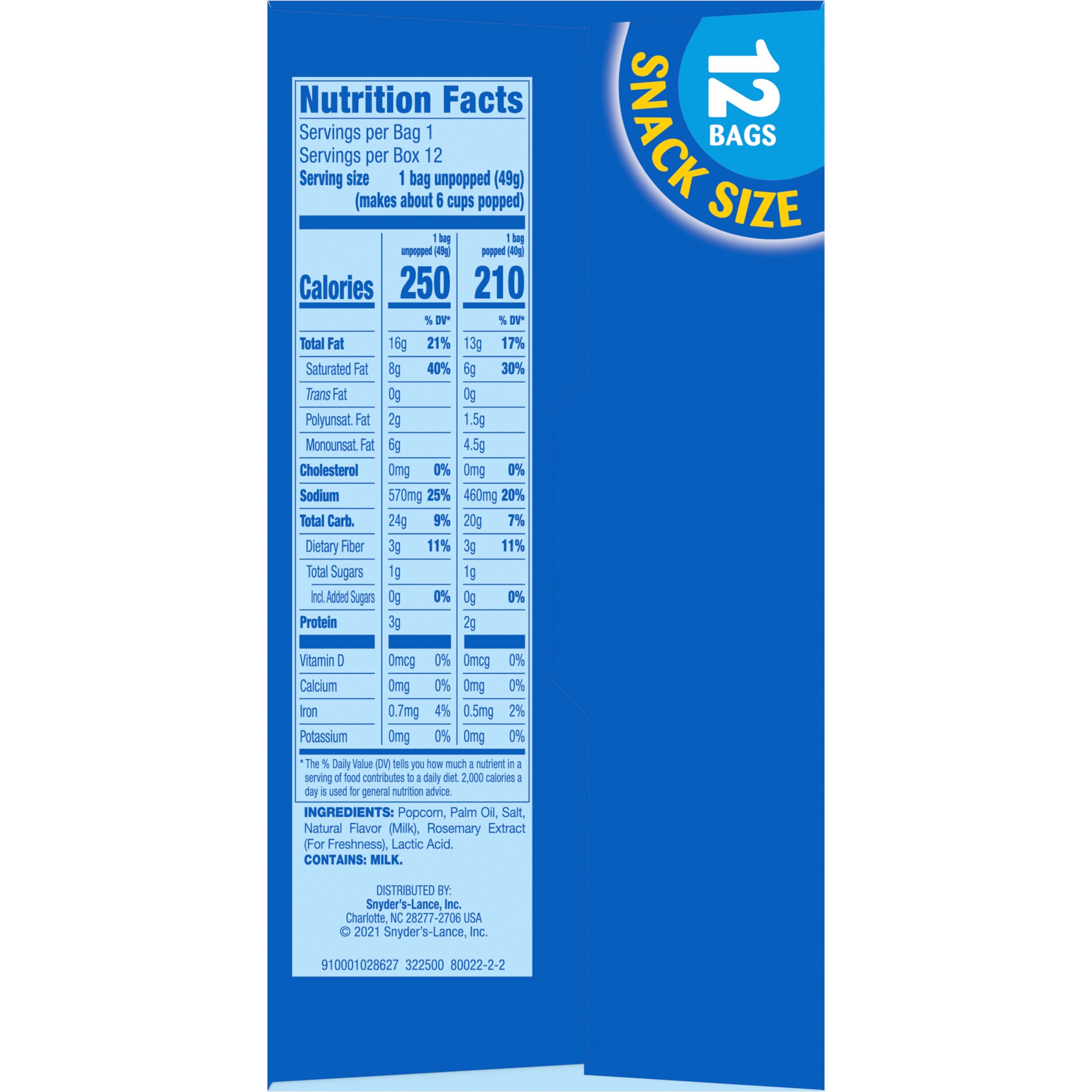 slide 8 of 9, Pop-Secret Microwave Popcorn, Homestyle Butter Flavor, 1.75 Oz Snack Bags, 12 Ct, 21 oz