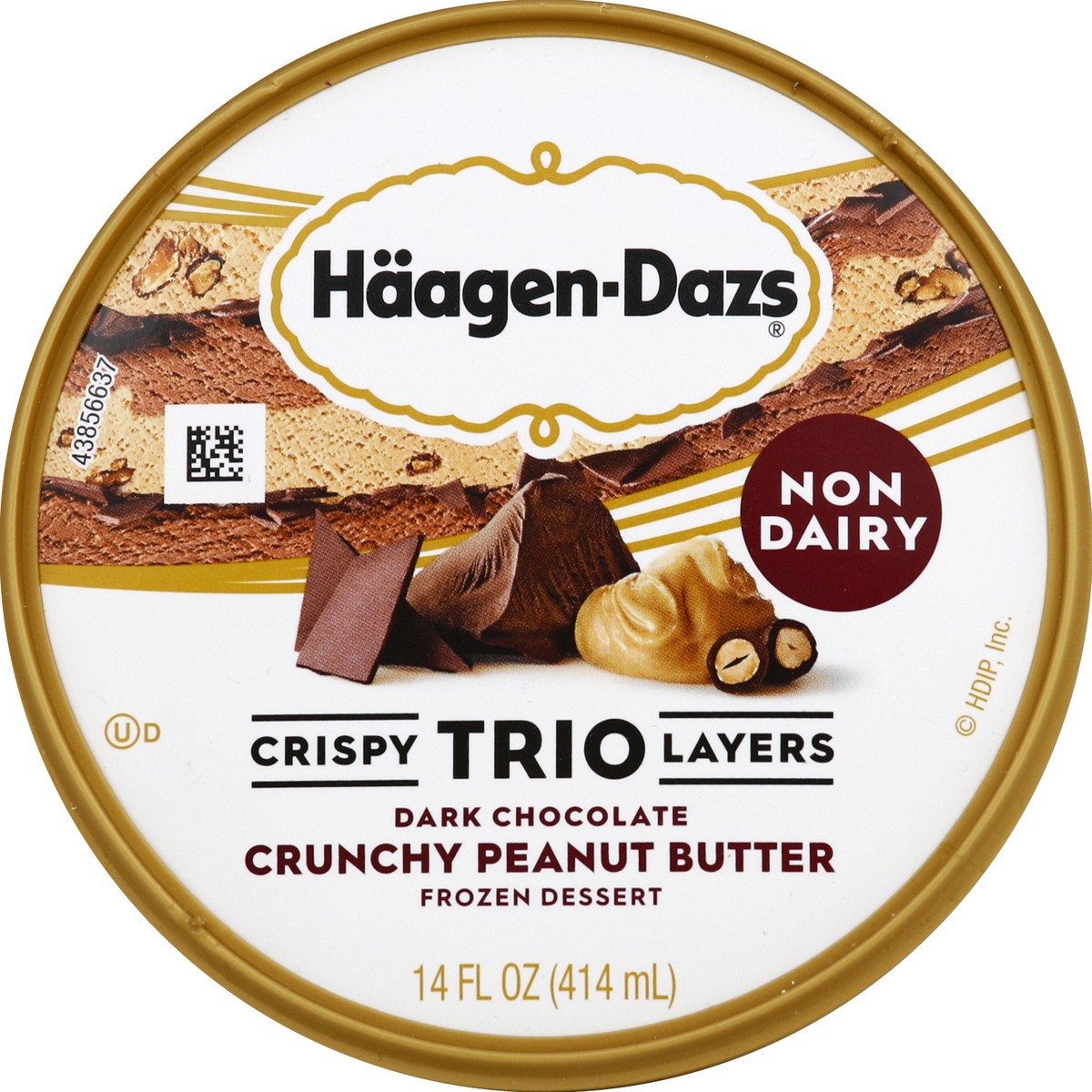 slide 2 of 6, Häagen-Dazs Non-Dairy Crispy Trio Layers Dark Chocolate Crunchy Peanut Butter Frozen Dessert, 14 fl oz